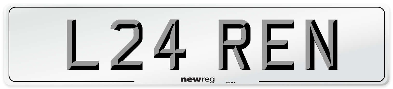 L24 REN Number Plate from New Reg
